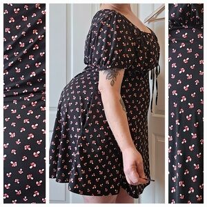Peasant Style Soft Knit Midi Dress from Hot Topic - Size 4x Mushroom print